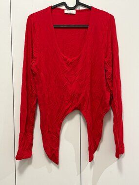 Red Babaton Tie-up Long Sleeve Shirt